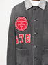 patch detail faded denim jacket